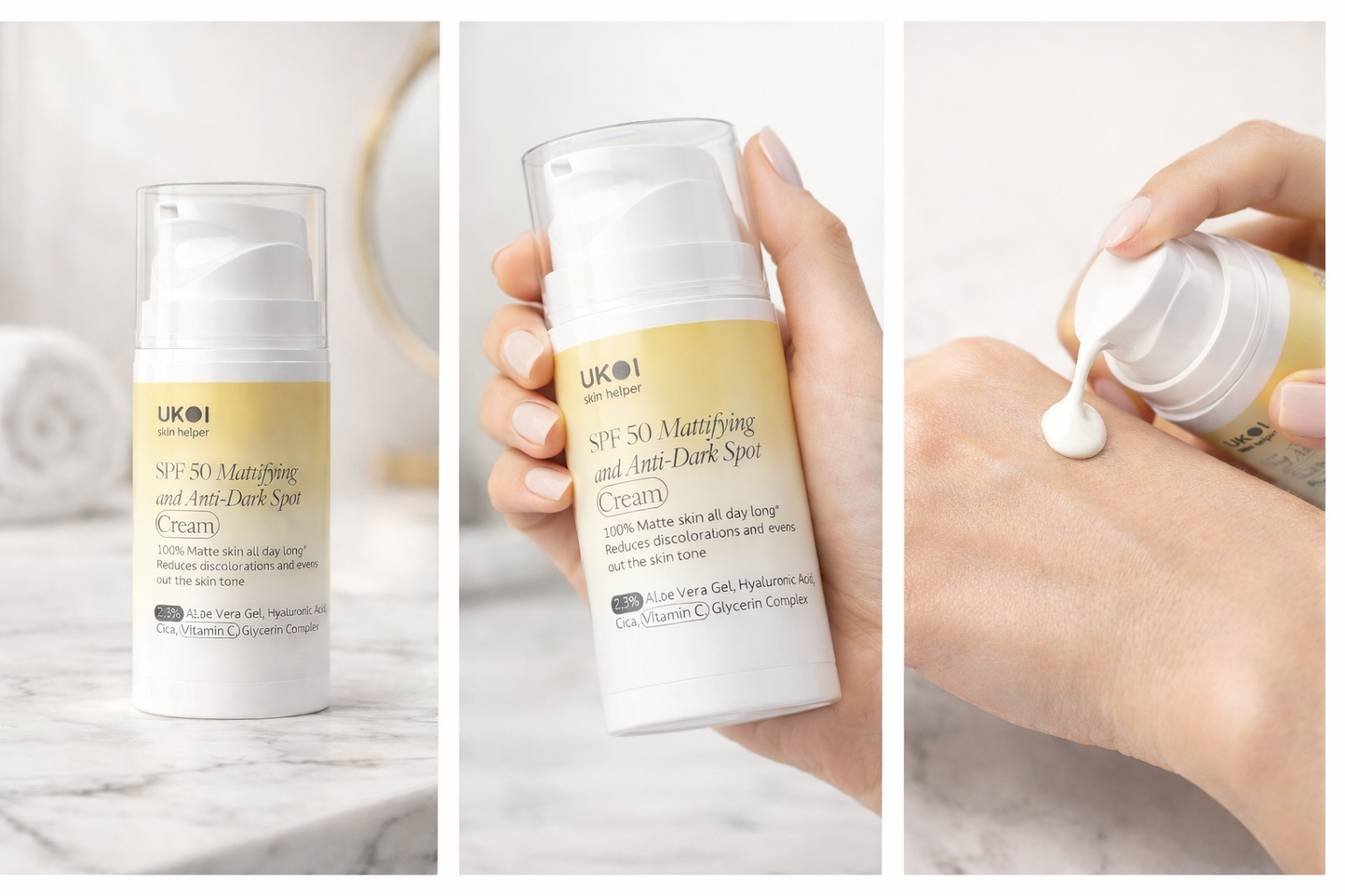 UKOI SPF 50 Mattifying & Anti-Dark Spot Cream, 30 ml