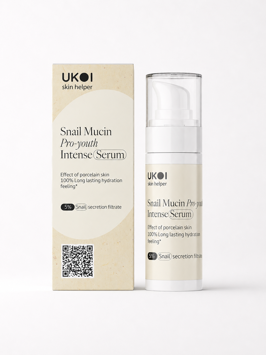 UKOI Snail Mucin Pro-youth Intense Serum with packaging